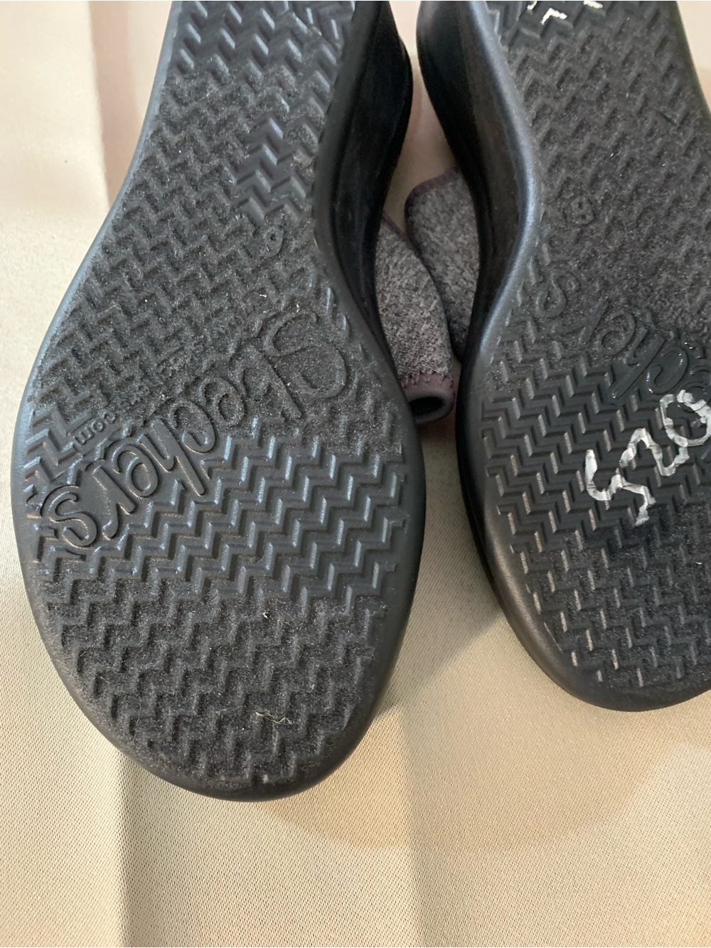 Skechers Women's Gray Dual-Strap Memory Foam Slide Sandals 111/4 - Picture 7 of 7